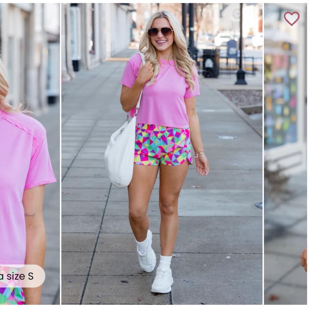 Pink Cropped Tee